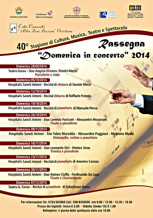 Domenica in concerto a Oristano