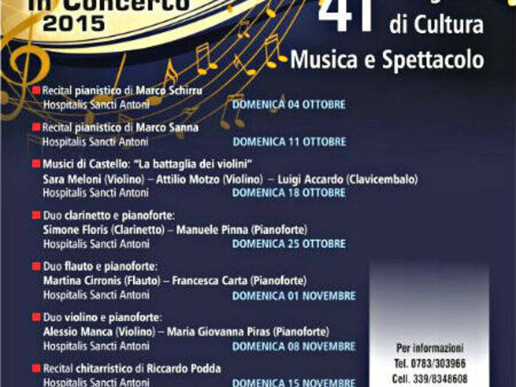 Rassegna domenica in concerto 2015 Oristano