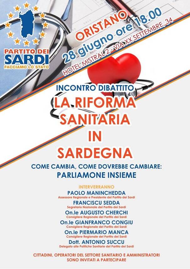 Oristano - riforma sanitaria in Sardegna LOCANDINA