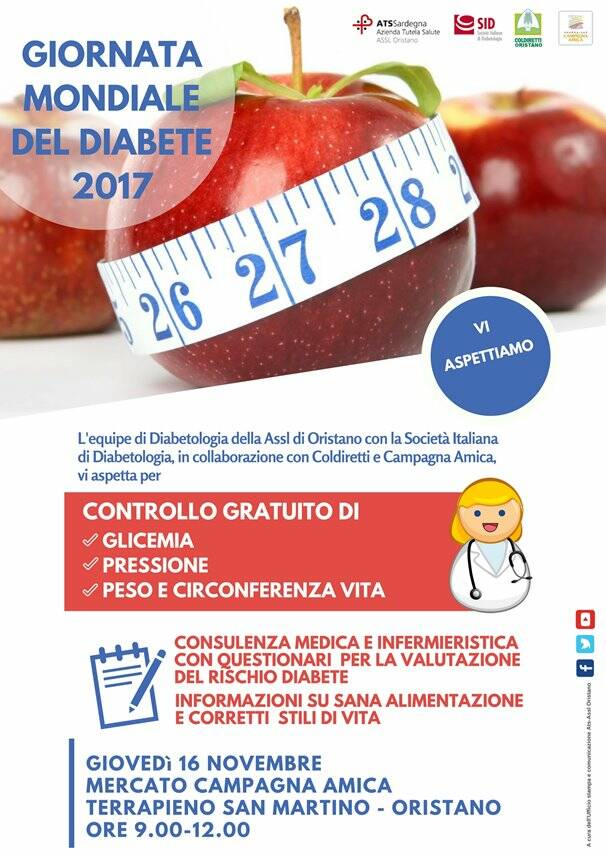 Oristano - Locandina giornata diabete 2017
