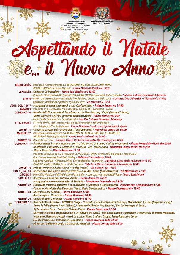 Oristano - Calendario eventi Natale