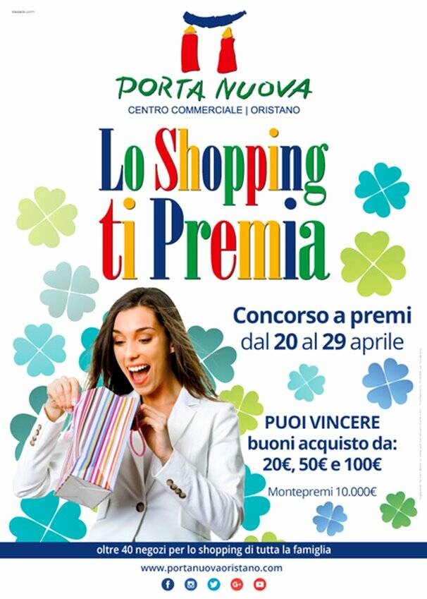 Porta Nuova - Oristano - Centro commerciale - locandina-lo-shopping-ti-premia-aprile-2018
