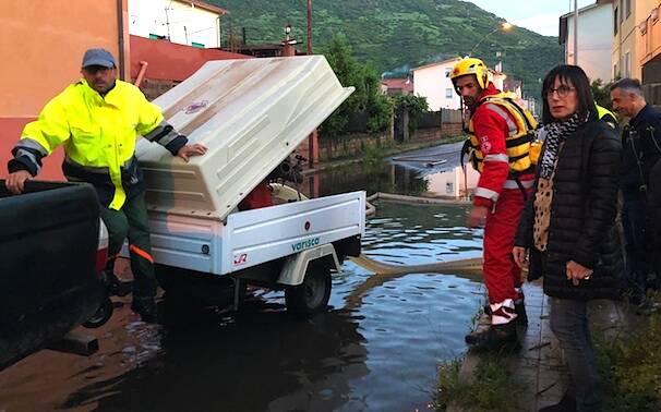 Bosa Maltempo allagamento Protezione civile