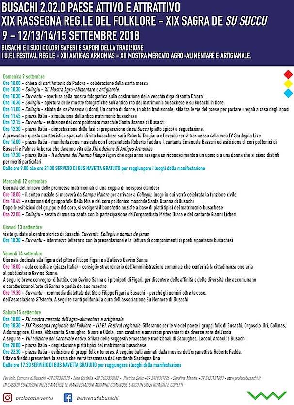 Busachi Sagra 2018 Programma