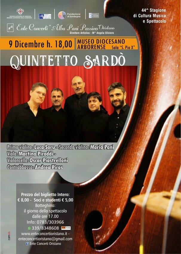 Oristano - domenica in concerto - quintetto sardo