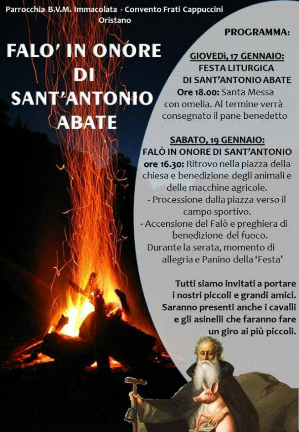 falò chiesa cappuccini_oristano_Sant'Antonio Abate