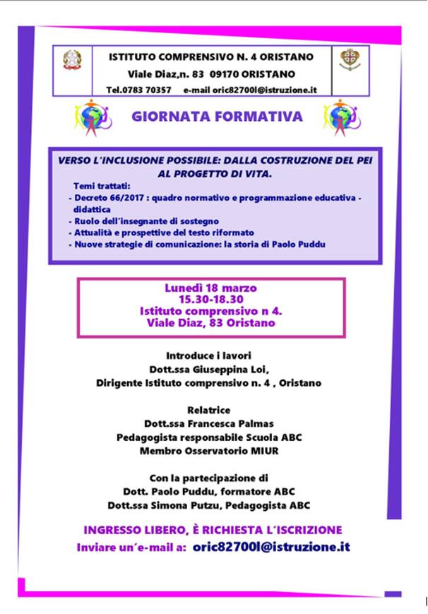 Oristano - comprensivo 4 - giornata formativa