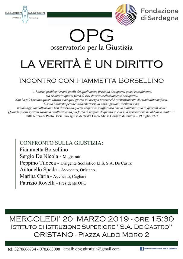 Oristano -Liceo Classico - incontro con fiammetta borsellino