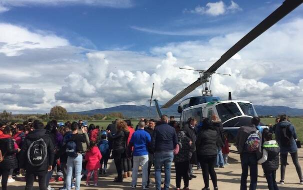 Oristano Fenusu Reparto volo polizia aeroporto Silp autismo bambini elicottero