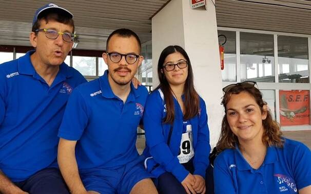 Atletica - FISDI - Gaetano, Simone, Chiara e il tecnico Katia Pilia