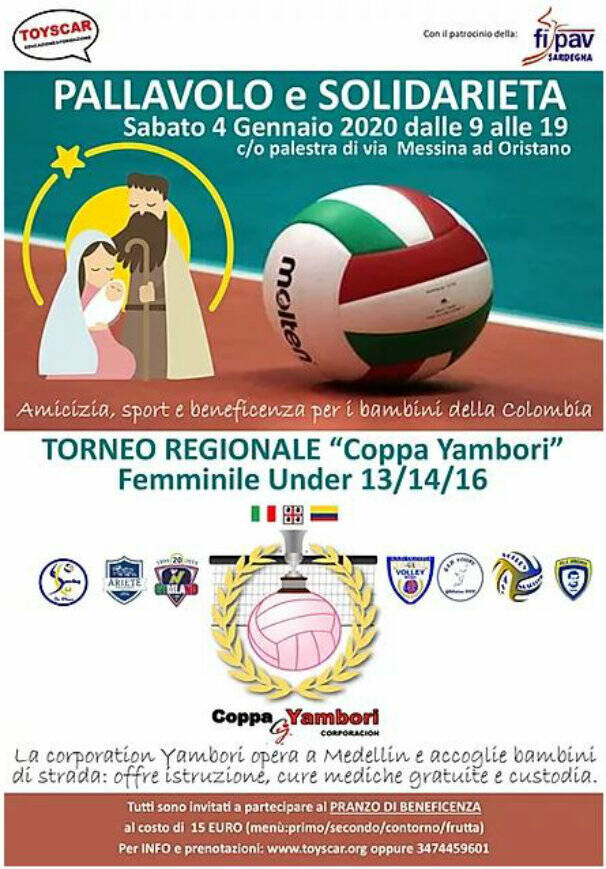 Oristano - torneo di beneficenza pallavolo locandina pallavalo