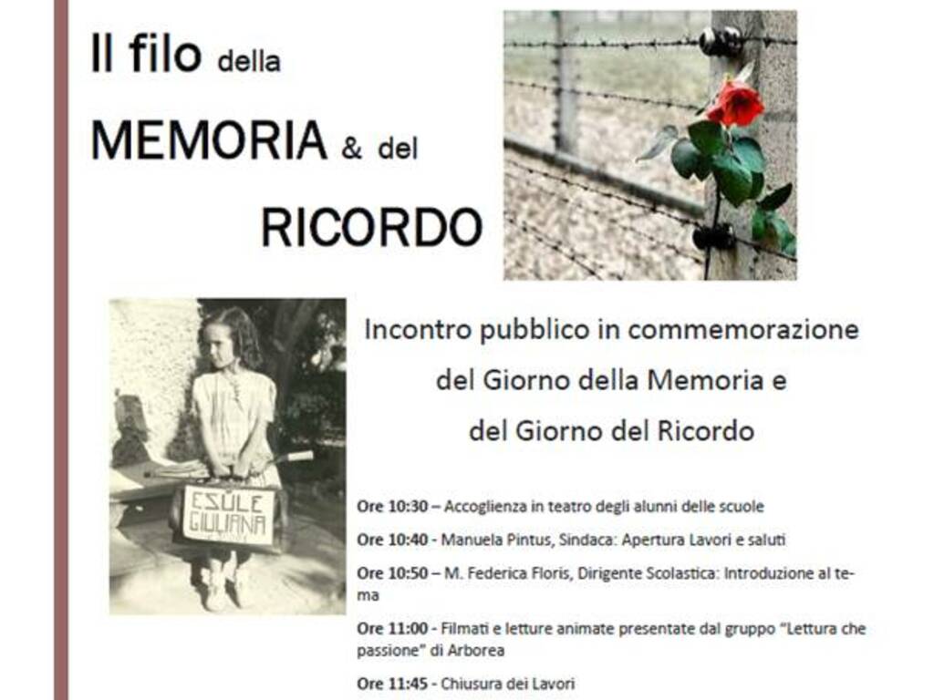 Arborea - Giornata memoria e ricordo