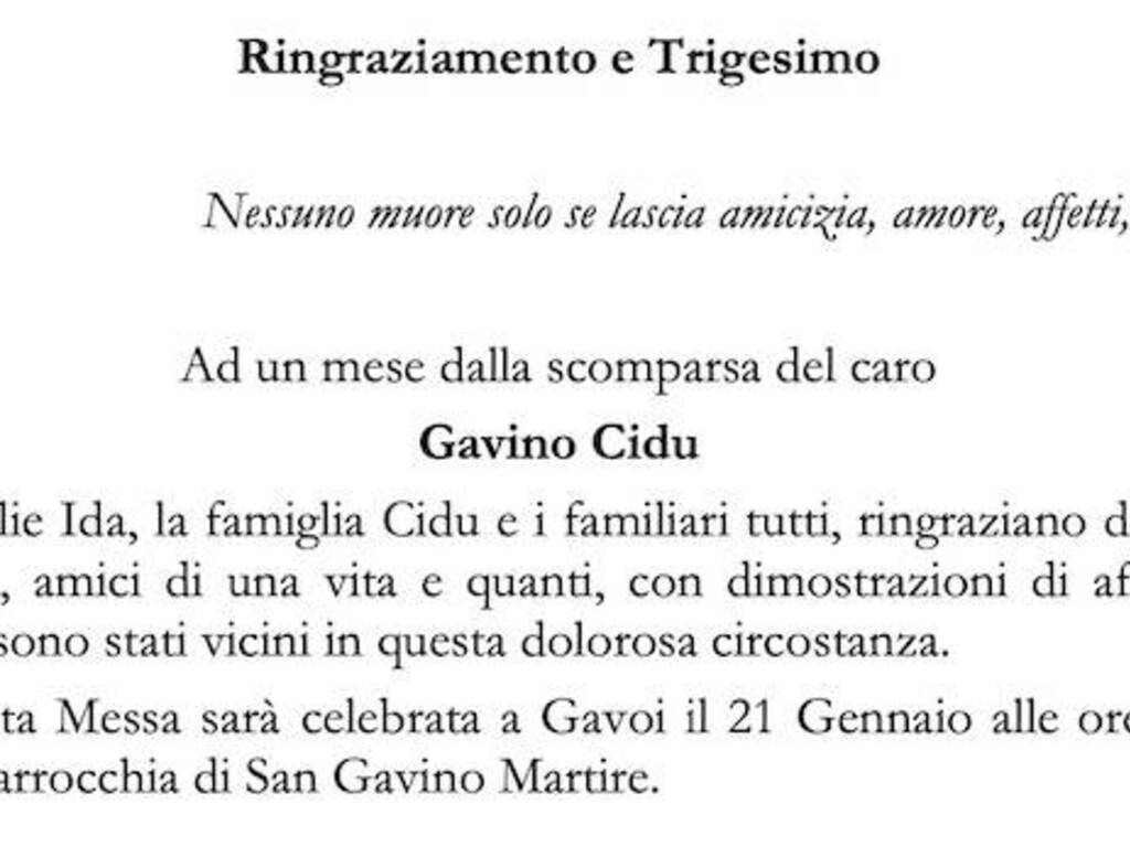 Trigesimo Gavino Cidu