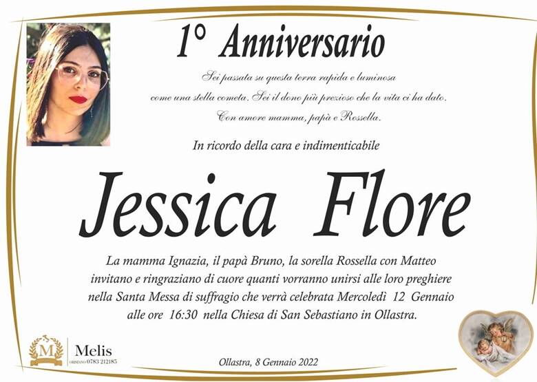 Jessica Flore anniversario morte