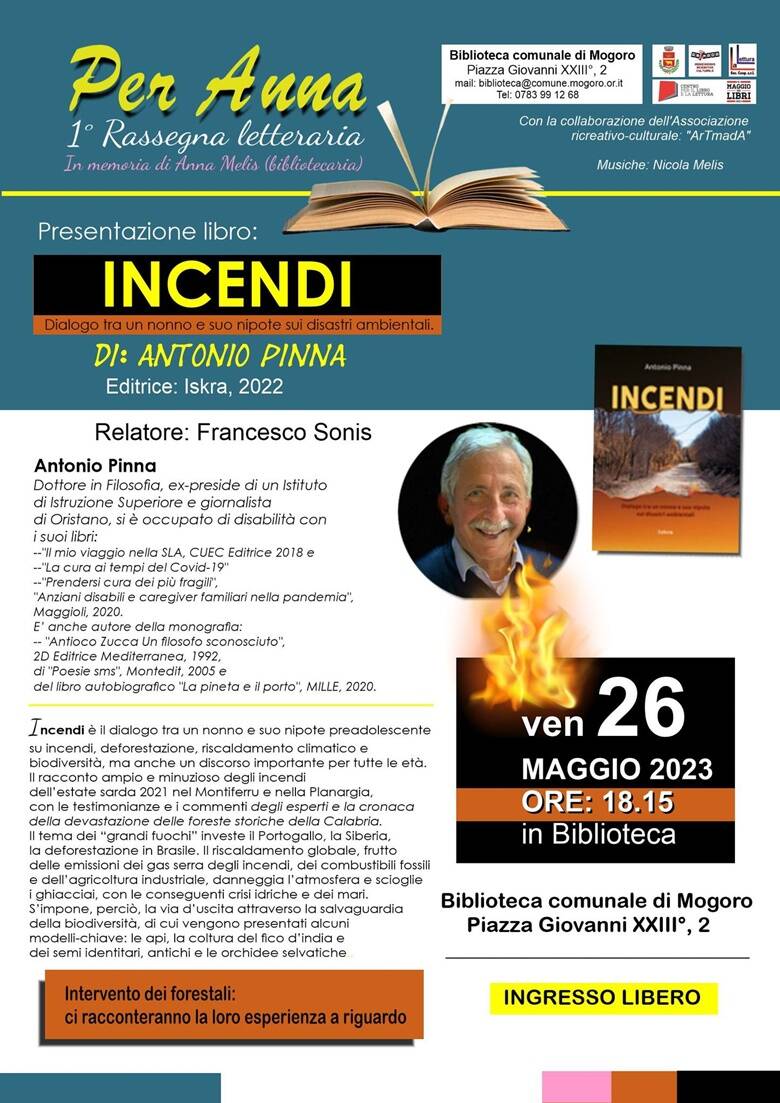 Presentazione libro Incendi - Mogoro - Antonio Pinna