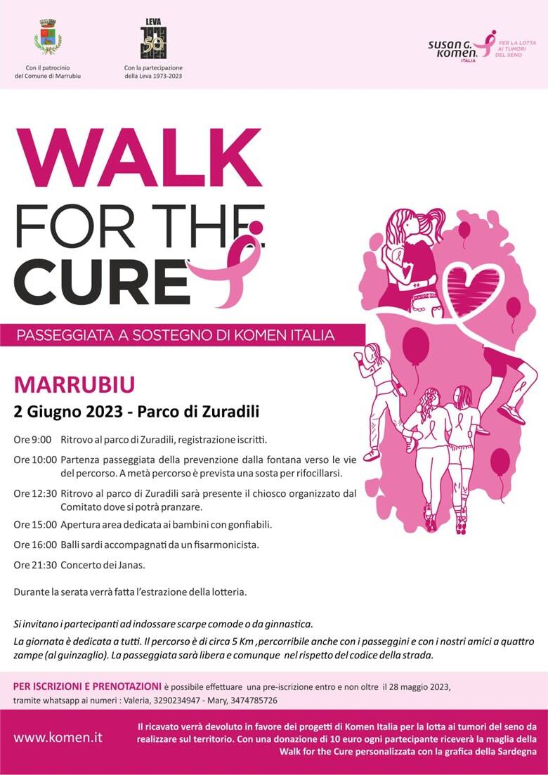 Locandina Walk for the cure - Marrubiu
