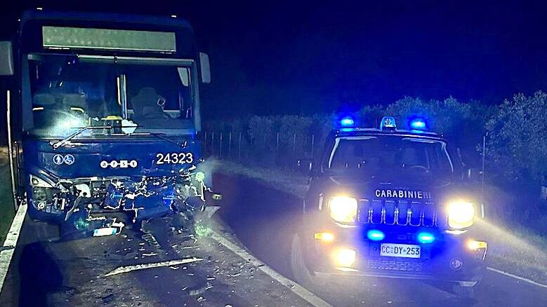 Villasor incidente stradale mortale bus fiorino carabinieri