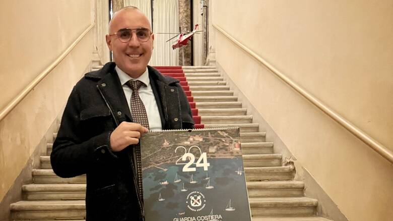 Marcello Mangroni a Venezia alla presentazione del calendario 2024 della Guardia Costiera