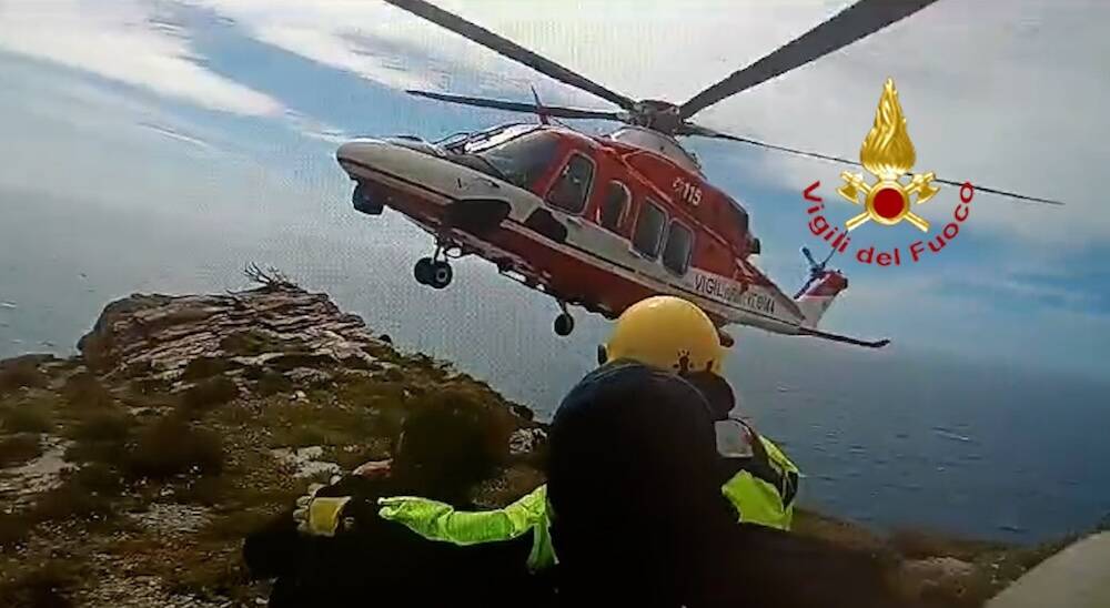 argentiera alghero sassari elicottero vigili del fuoco soccorso escurzionisti