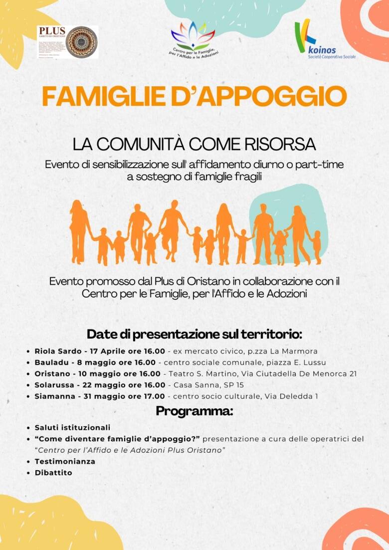 Famiglie d'appoggio - Oristano - Incontri