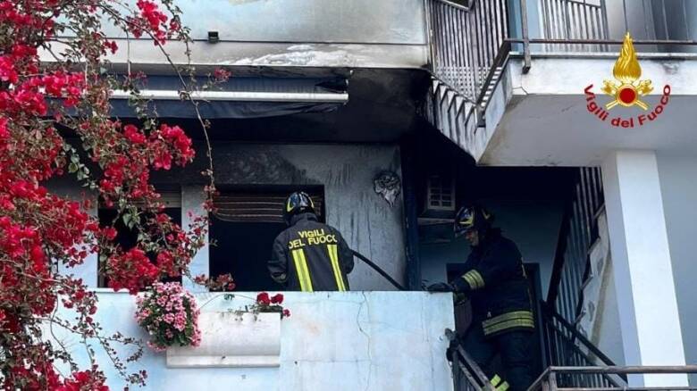 Incendio Cagliari balcone